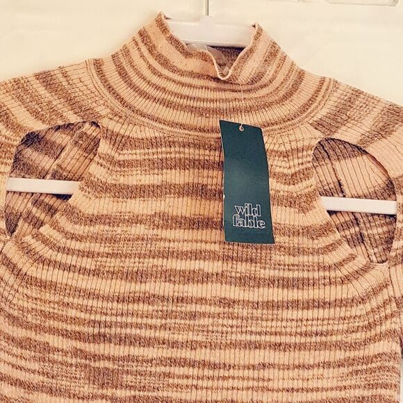 Wild Fable - Women's Mock Turtleneck Fitted Cut Out Pullover Sweater Size M - Picture 3 of 15
